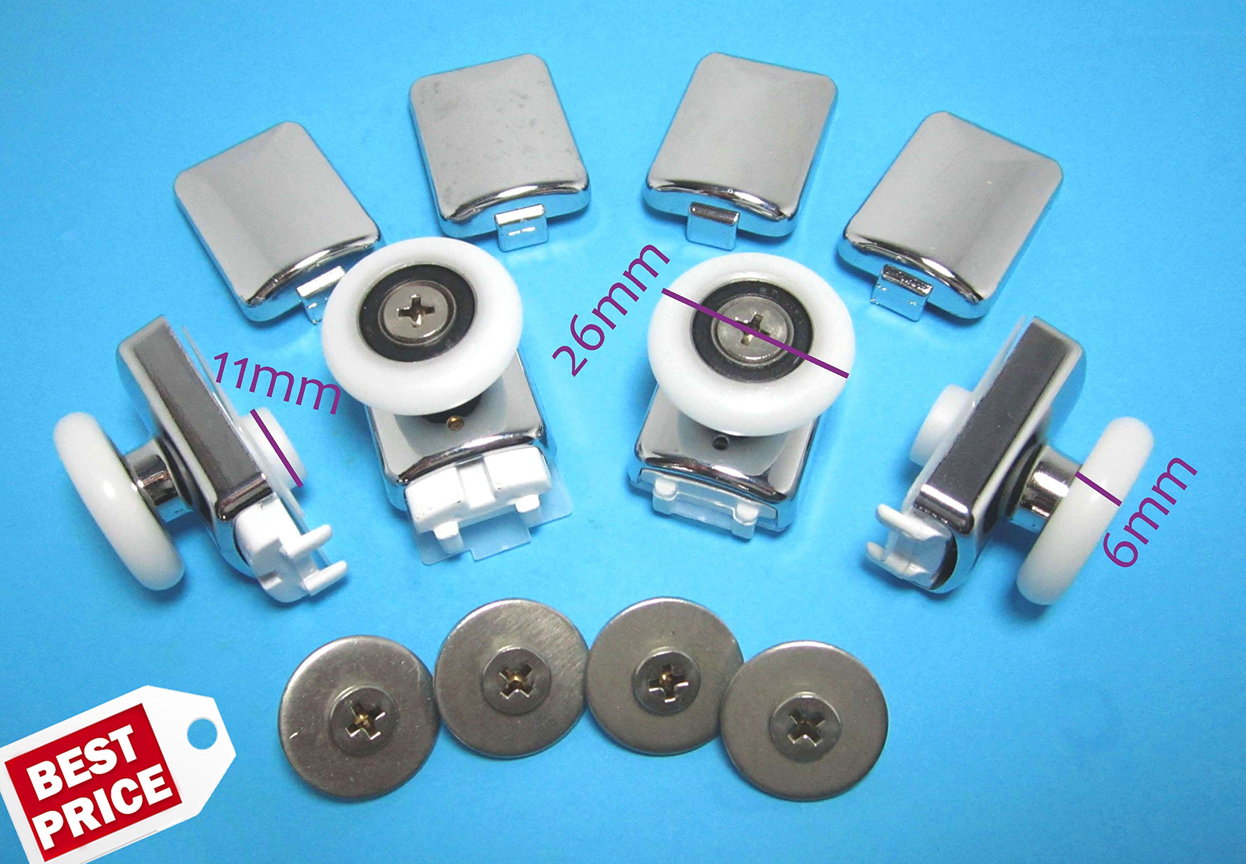 Rolli Duschkabinen Rollen Ersatzteile Duschtu00fcrrollen 26mm