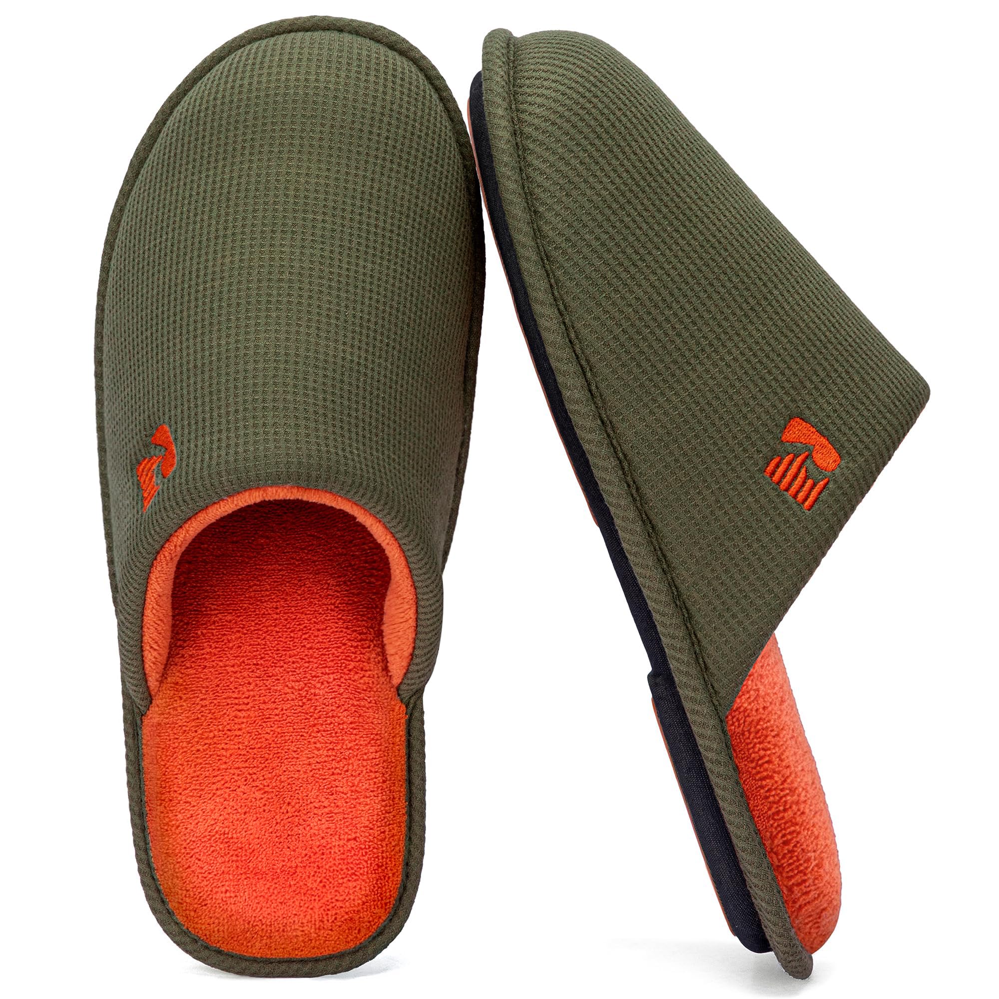 Mens Two Tone Memory Foam Scuff Slippers