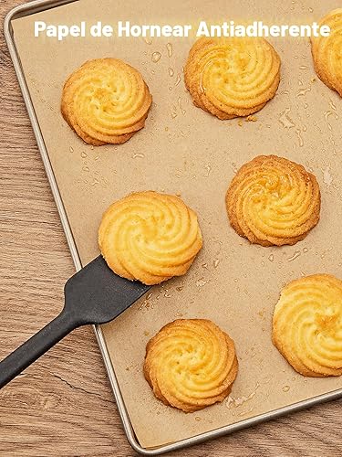 Vista 7 de SMARTAKE - 200 hojas de papel pergamino para hornear, 12x16 pulgadas, anti-adherente, pre-cortadas, pergamino para hornear, asar, freidora, pan
