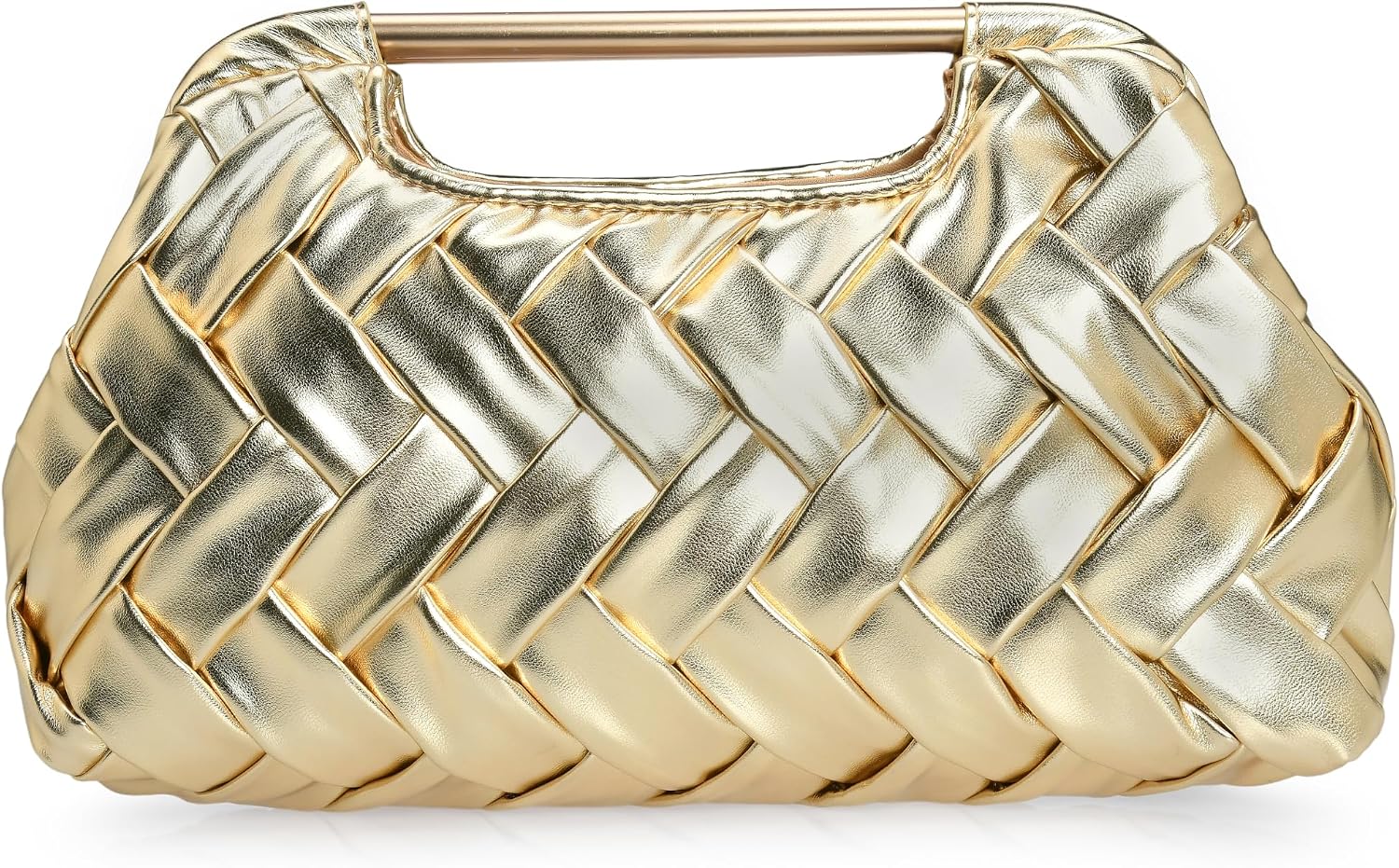 CHARMING TAILOR Women’s Woven PU Leather Clutch Bag – Formal Dressy Handbag for Wedding, Evening, Party & Prom