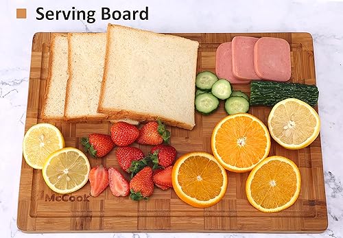 Miniatura 8 de MC69C - Juego de cuchillos negros, 20 piezas + tabla de cortar de bambú MCW12 (S, 14 x 10 x 0.8 pulgadas)