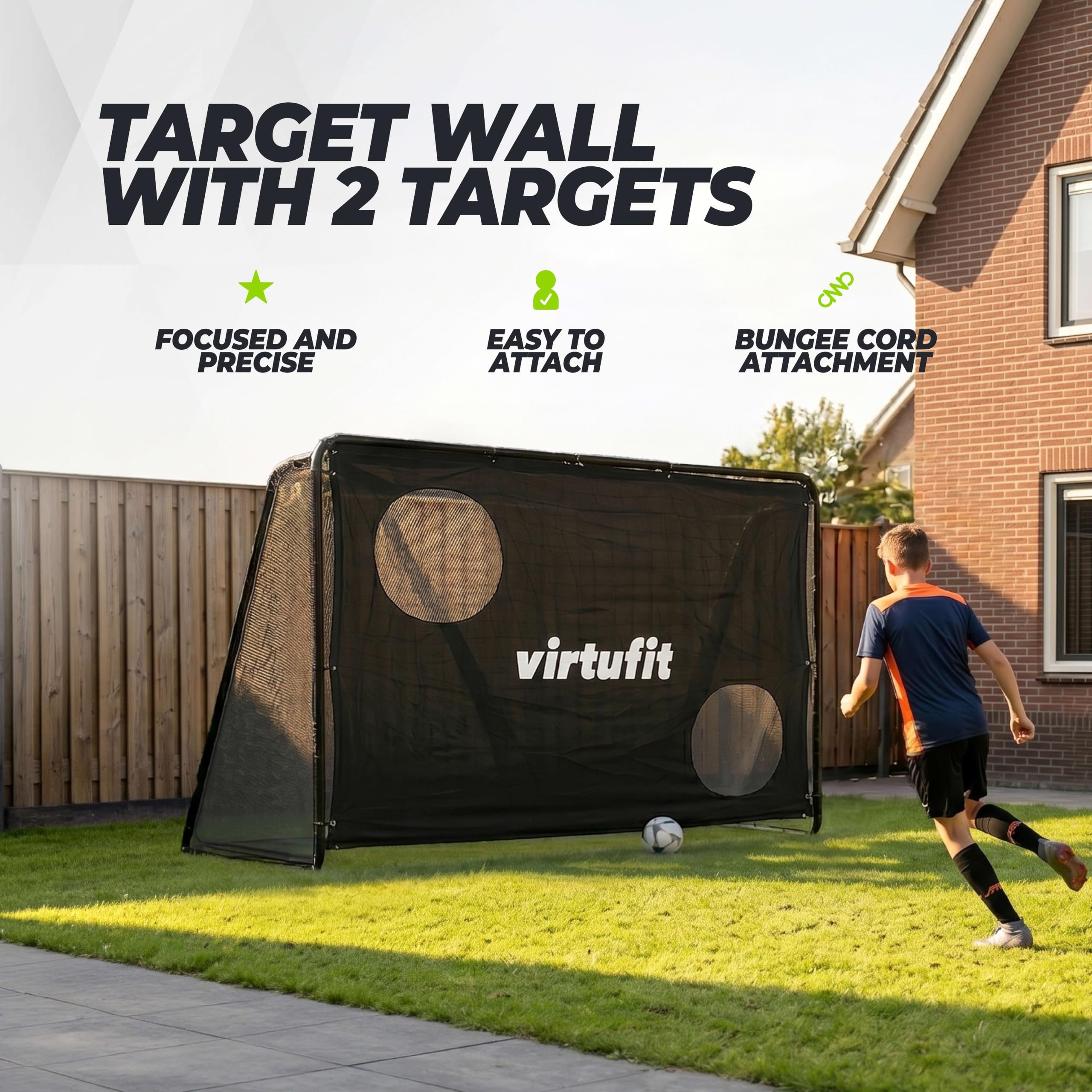 VirtuFit Portería de fútbol para niños y adultos, estable y resistente a la intemperie, perfecta para jardín y entrenamiento