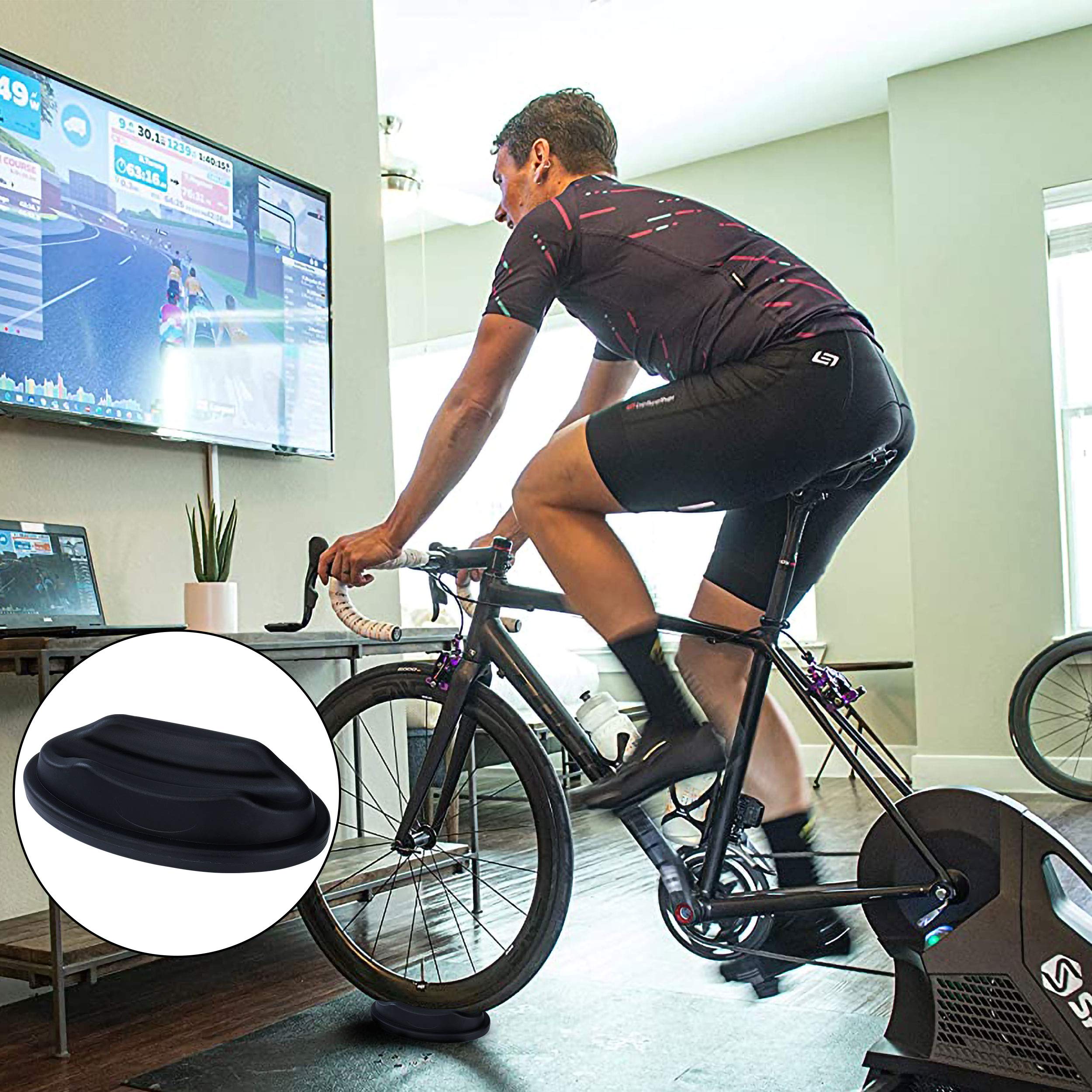 Riser Per Ruota Anteriore Bici - Blocco Di Sollevamento Per Allenamento Indoor, Stabilizzatore Per Rulli Da Ciclismo - Foto 9