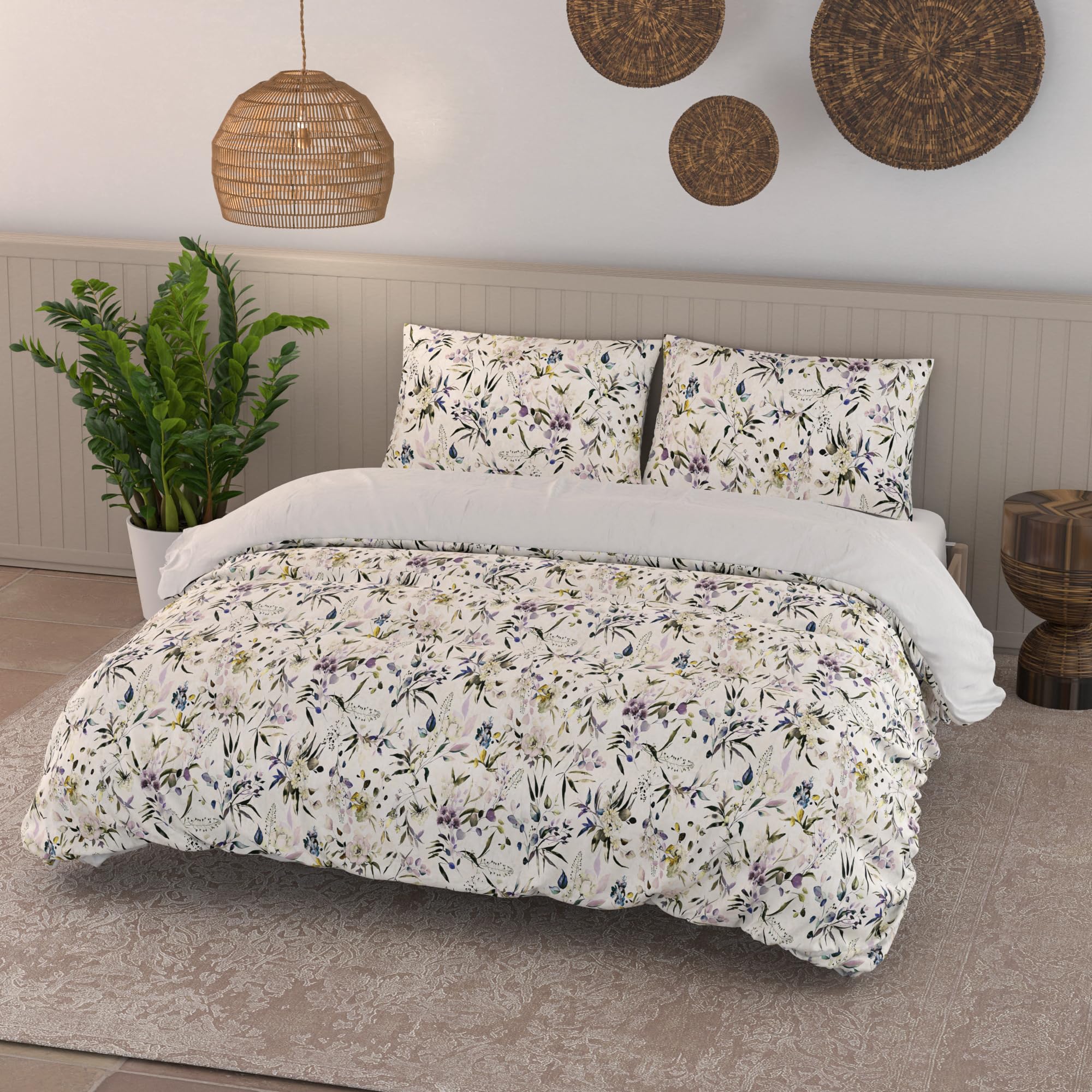 Italian Bed Linen Double Duvet Cover Set, 100% Cotton, Aurora Digital Print, Made in Italy, Duvet Cover Set - Image 3