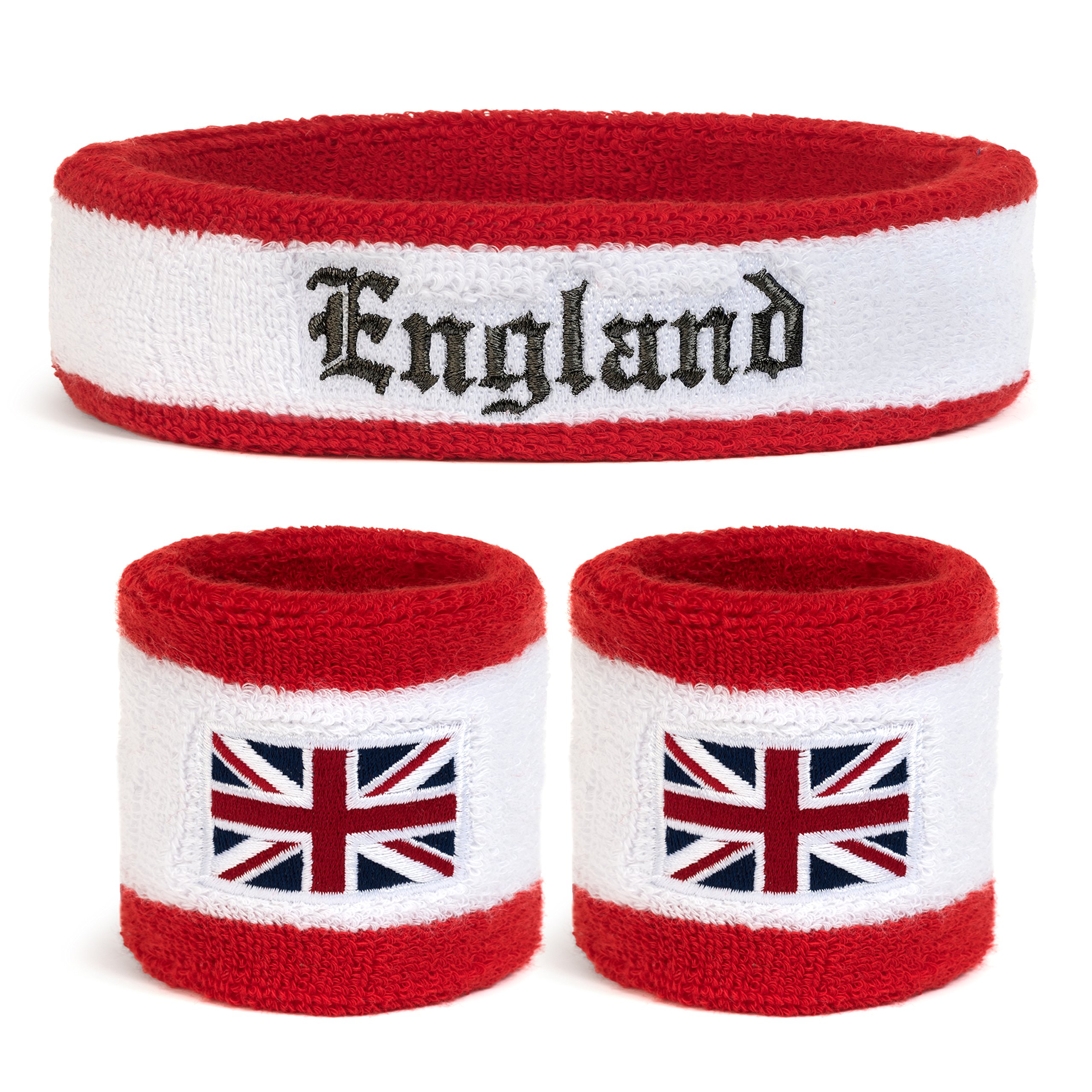 Country Headband & Wristbands Set (includes 2 Wrist & 1 Head Sweatband)