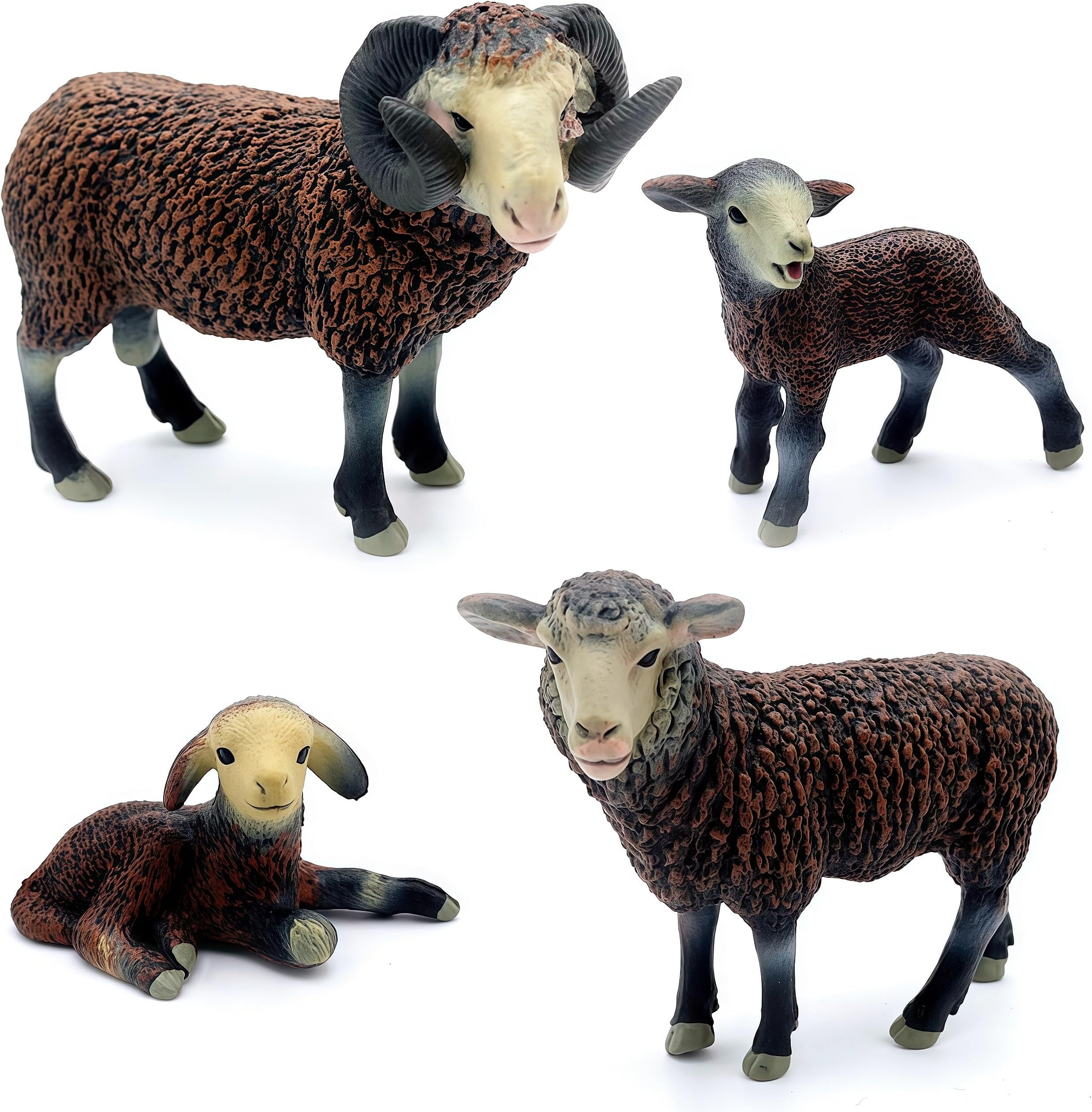 Gemini&Genius Merino Sheep Farm Animal Figurine, Realistic Sheep Toy | Ideal for Small‑World Play, Multi‑Scene Decor & Educational Play Gift, Cake Topper, Party & Home Decoration