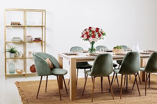 Miniatura 35 de Benchmark Bouquets - Rosas encantadoras y astromelias, jarrón incluido, flores frescas cortadas y cultivadas, regalo para decoración del hogar