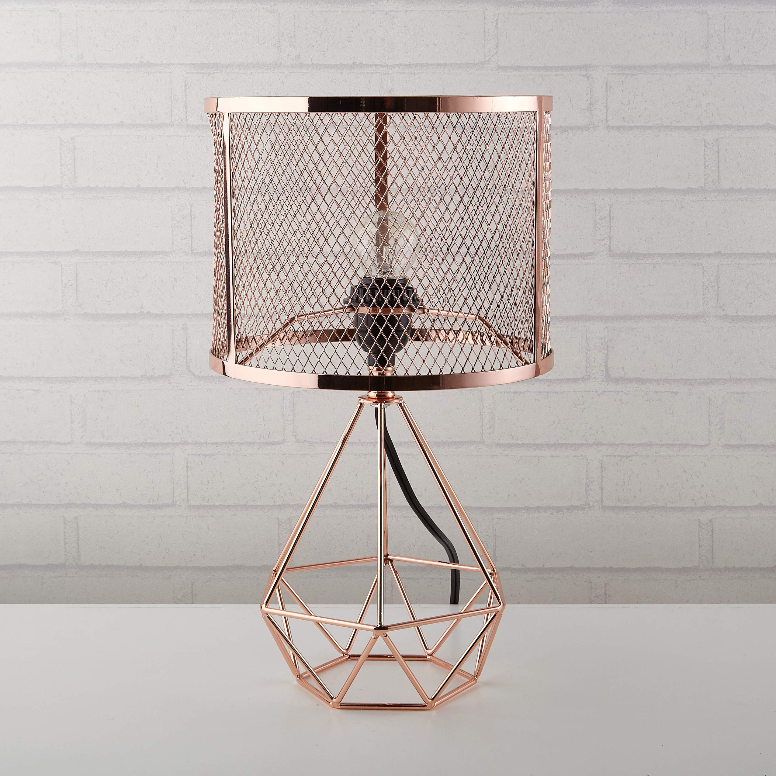 grey and rose gold table lamp