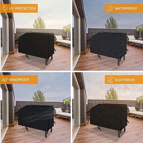 Miniatura 18 de iCOVER - Funda para parrilla de 60 pulgadas para parrilla al aire libre, anti-UV y resistente a la decoloración, fundas impermeables para parrilla