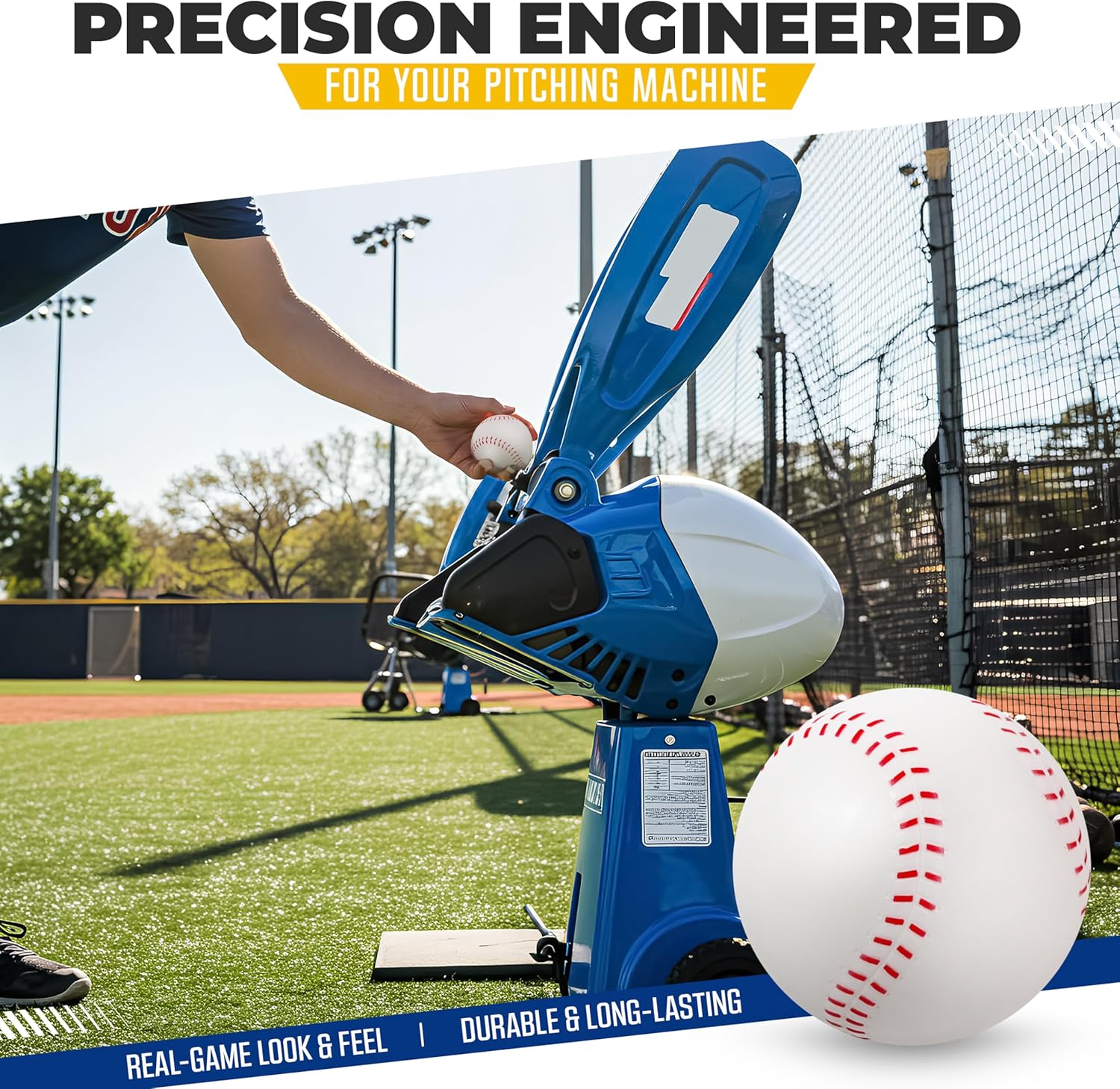 Pitching Machine Foam Baseballs – 12 Pack Baseballs with Real Game Feel – High Density Foam Balls for Batting Practice – No Sting Hitting Practice Equipment – Sports Equipment – 12 Balls