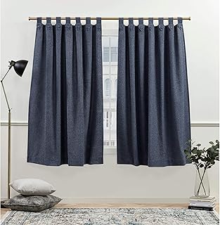 Nicole Miller New York Peterson Cotton Blend Tuxedo Tab Top Light Filtering Curtain Panels, 54
