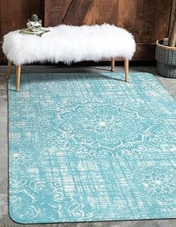 Lahome Vintage Medallion Area Rug - 3'x5' Washable Non-Slip Distressed Area Rug Small Accent Throw Rugs Floor Carpet for D...