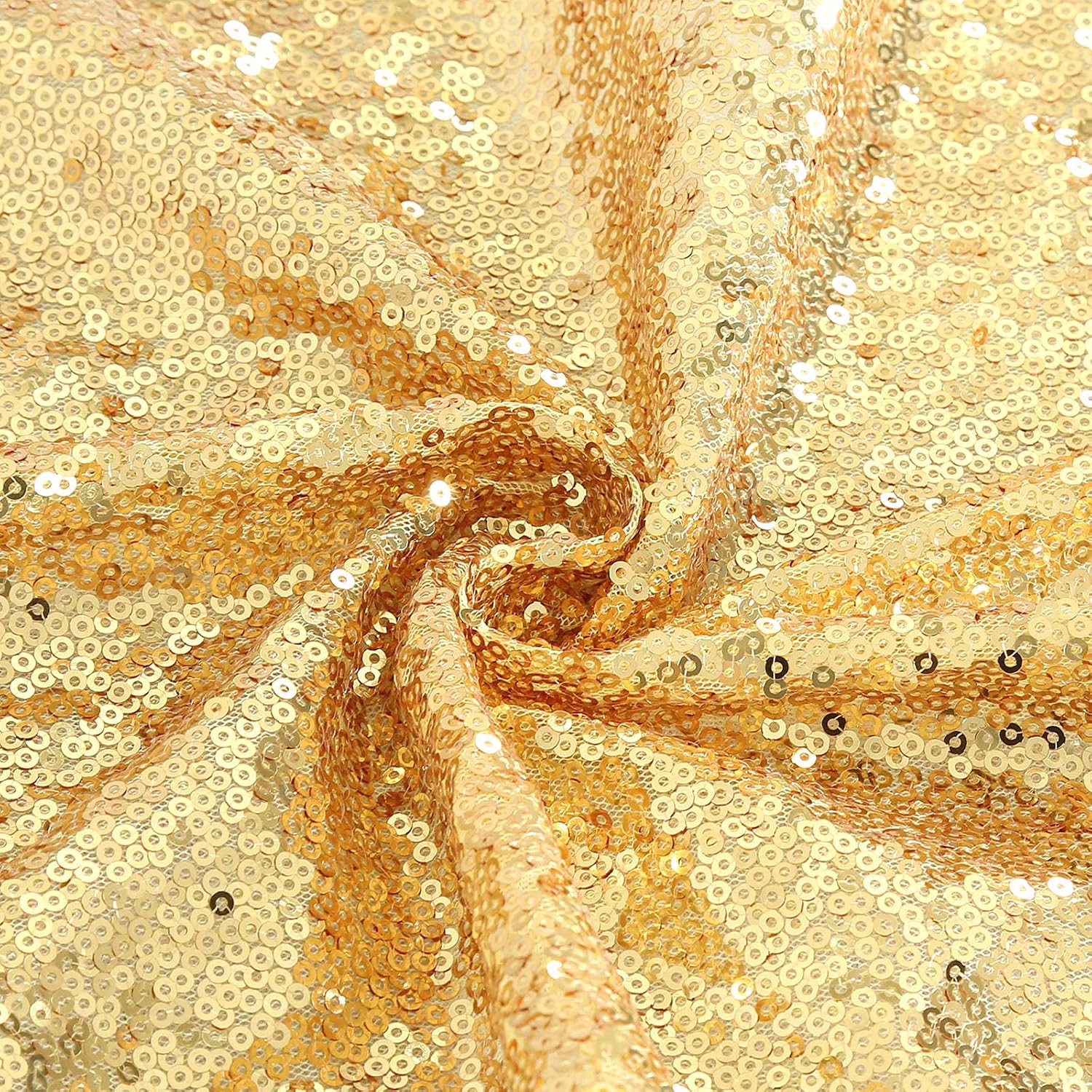 QueenDream Gold Sequin Table Runners 2 Pieces 12 x 72 inch Glitter Table Runners for Birthday Party Decorations