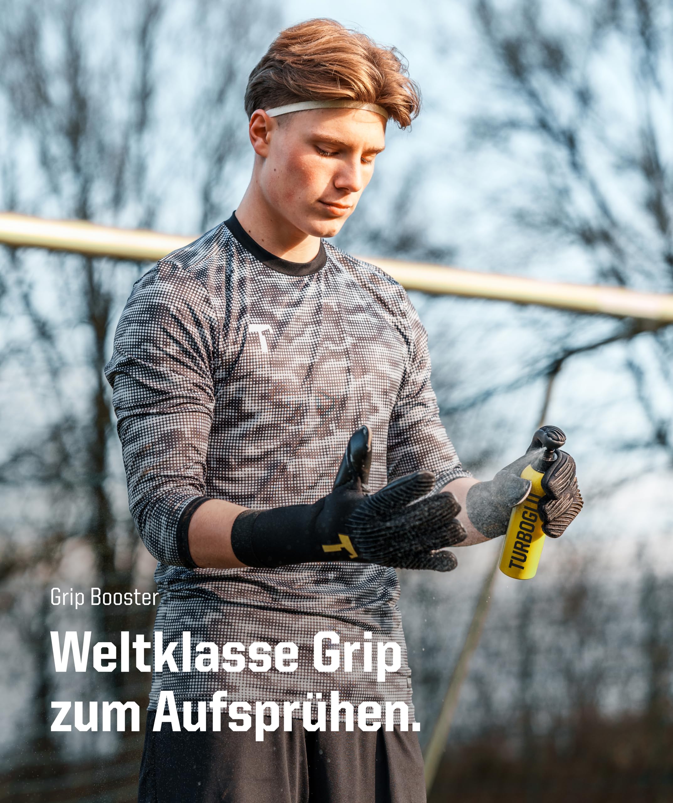 T1TAN Grip Spray für Torwarthandschuhe, TURBOGLU & AQUAGLU, 200ml, Grip Booster bei jedem Wetter, Fußball Torwarthandschuh-Spray
