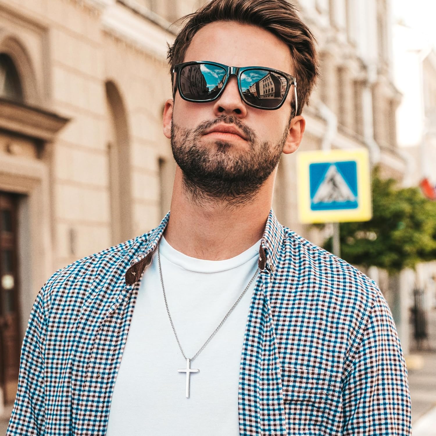 IEFLIFE Valentines Gifts for Him Kids Boy - Inspirational Bible Verse Silver Cross Necklace Gifts, Valentines Gift Cross Necklace for Him Teen Boy, Valentine Birthday Gift for Son Grandson Brother - Image 3