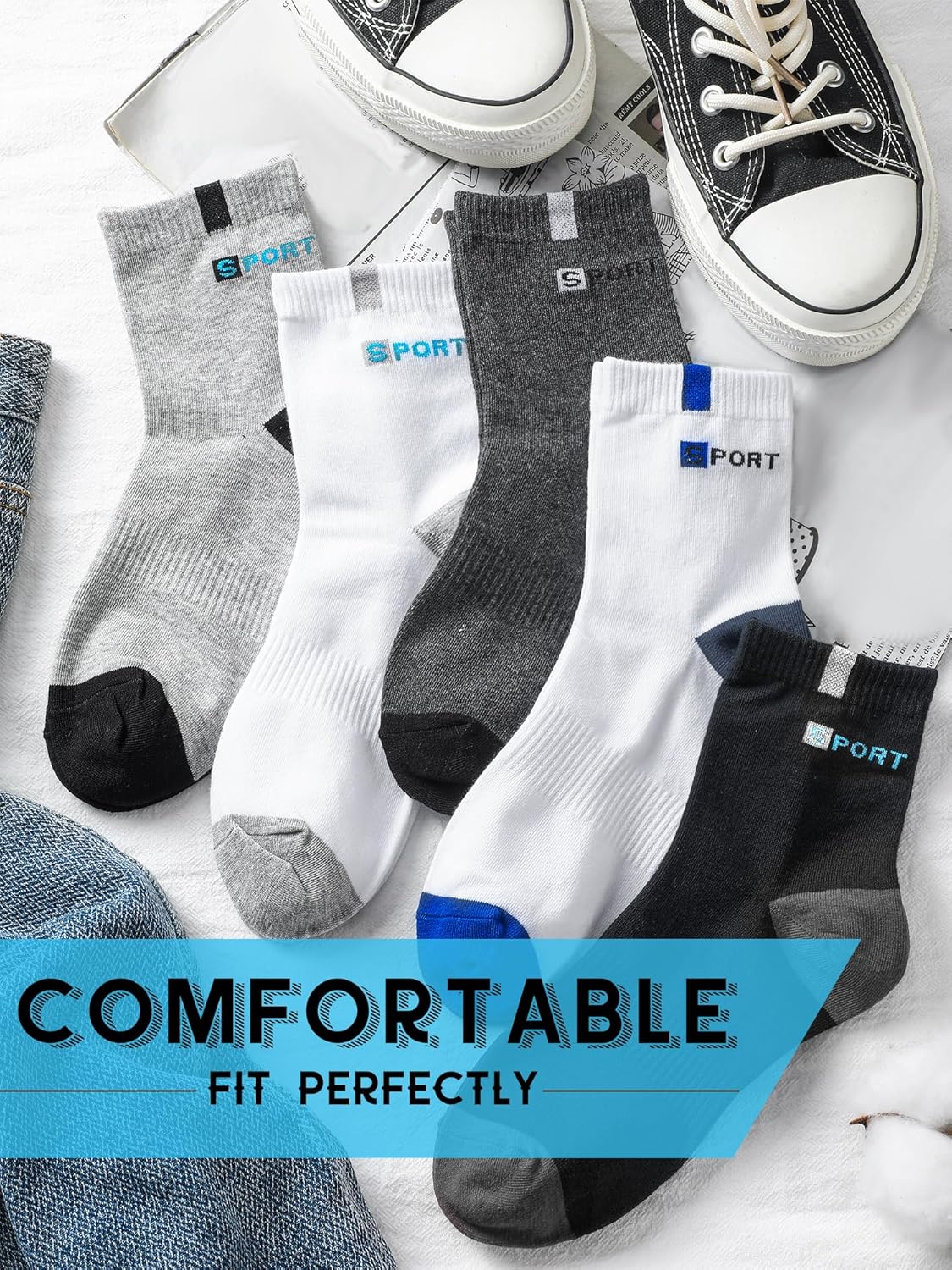 60 Pairs Mens Socks Bulk Homeless Thermal Winter Moisture Wicking Sports Ankle Sock for Men Unisex - Image 6