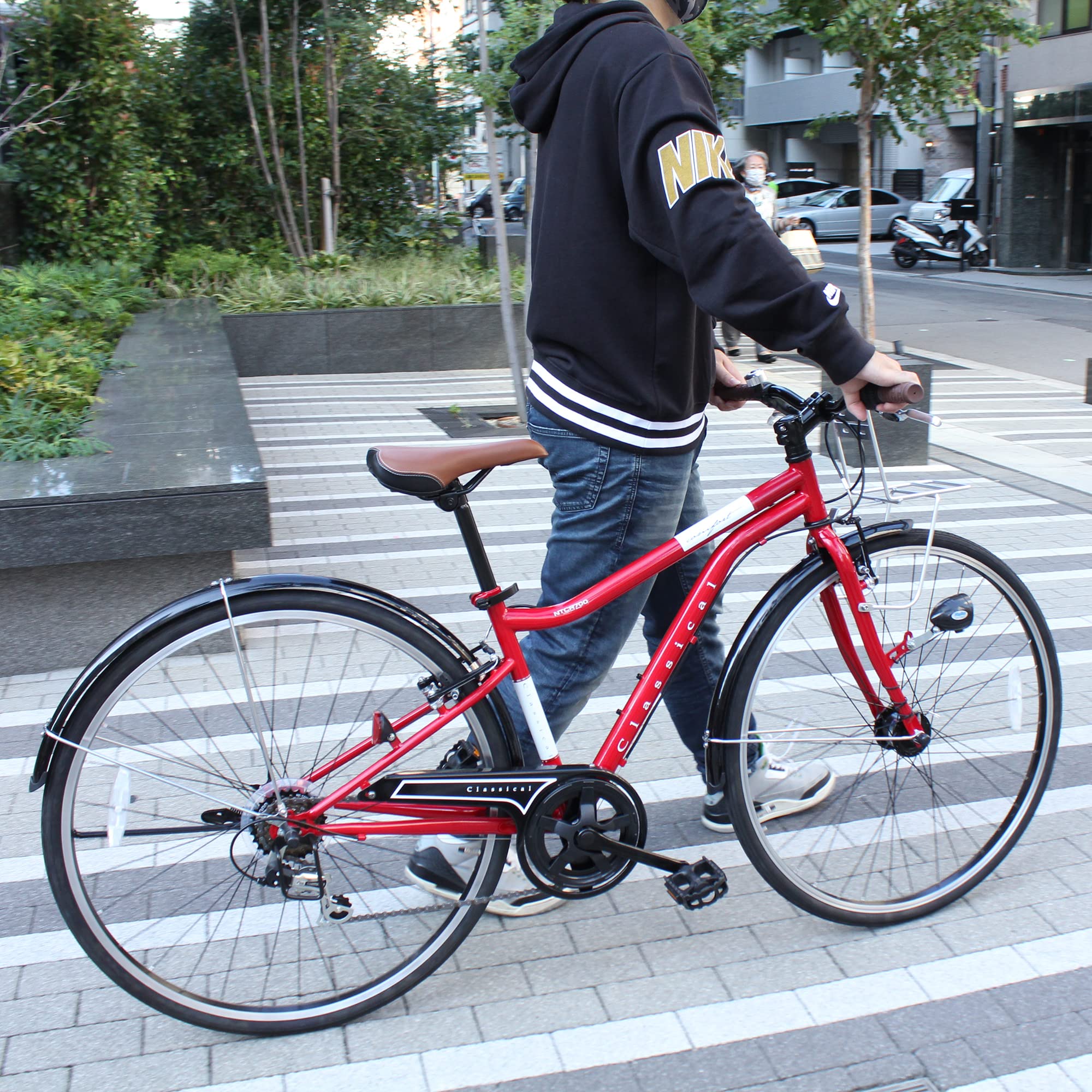 Amazon | クロスバイク 700c シマノ6段変速ギア カラーリム