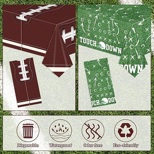 Miniatura 4 de Mantel de fútbol de plástico, manteles desechables para mesa rectangular, para el día del partido, decoración de fiesta de cumpleaños, suministros