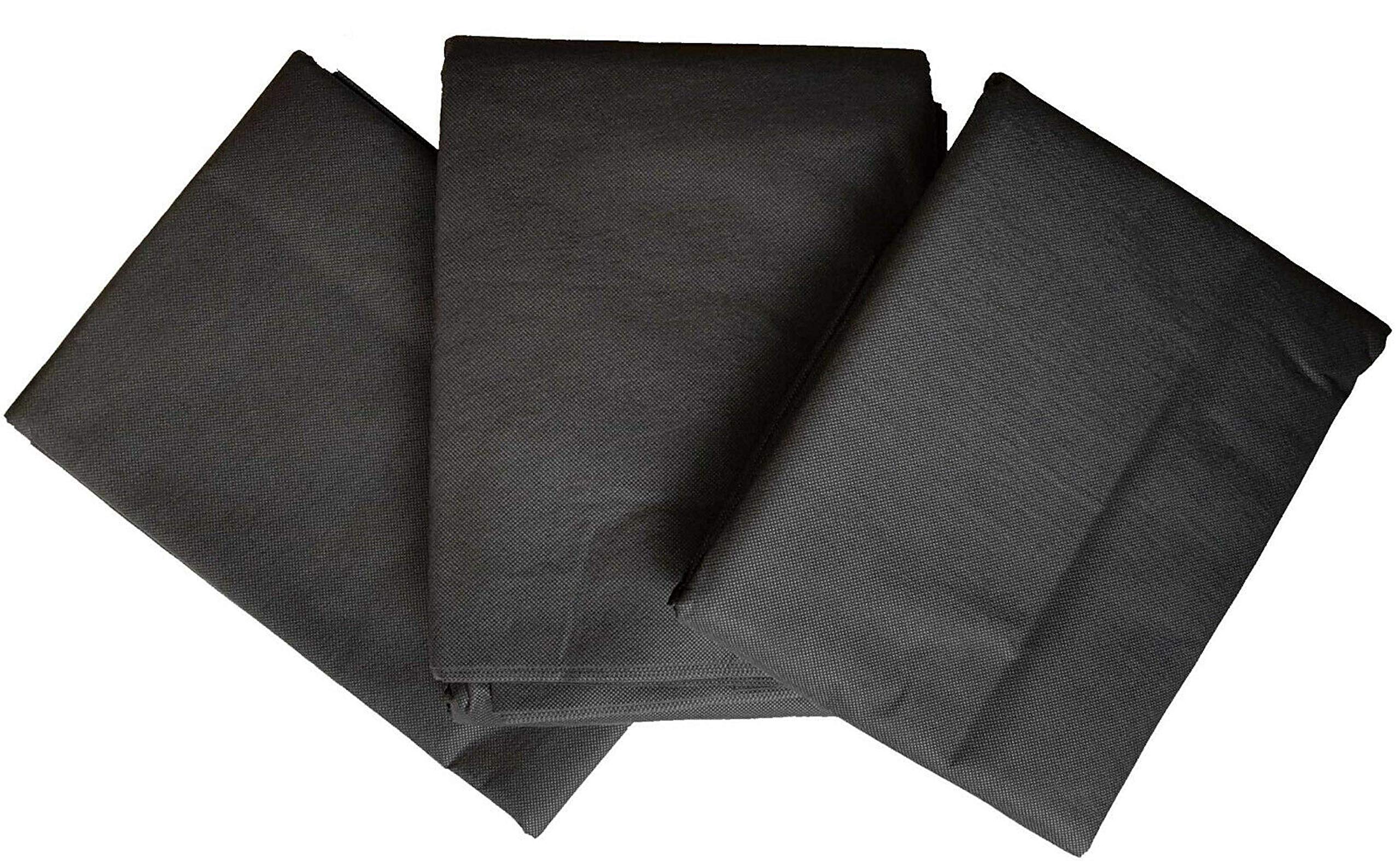Black Weed Membrane, Landscape Ground Cover, 50gsm, UV-Resistant Heavy Duty Weed Control Fabric, Non-Woven Black Tarpaulin for Weed Control, Lawn Weed Killer (sheet [m] 3.2x5 || 10.2'x16')