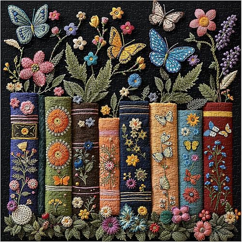 Miniatura 2 de Rompecabezas vintage de libros de flores silvestres para adultos de 1000 piezas, rompecabezas de páginas de libros de flores, rompecabezas retro