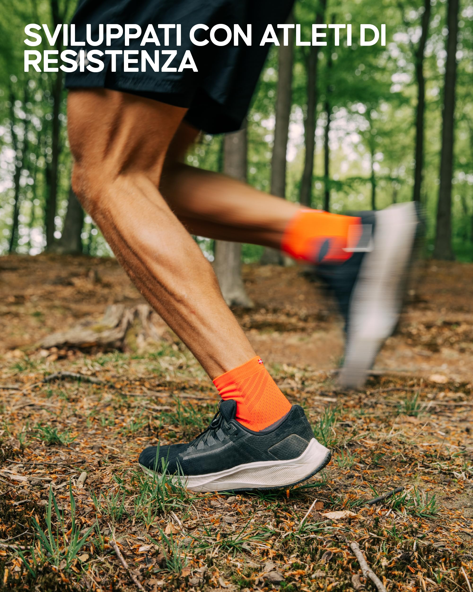 DANISH ENDURANCE Calzini da Corsa Antiscivolo, Leggeri, Ammortizzati, per Uomo, 2 Paia