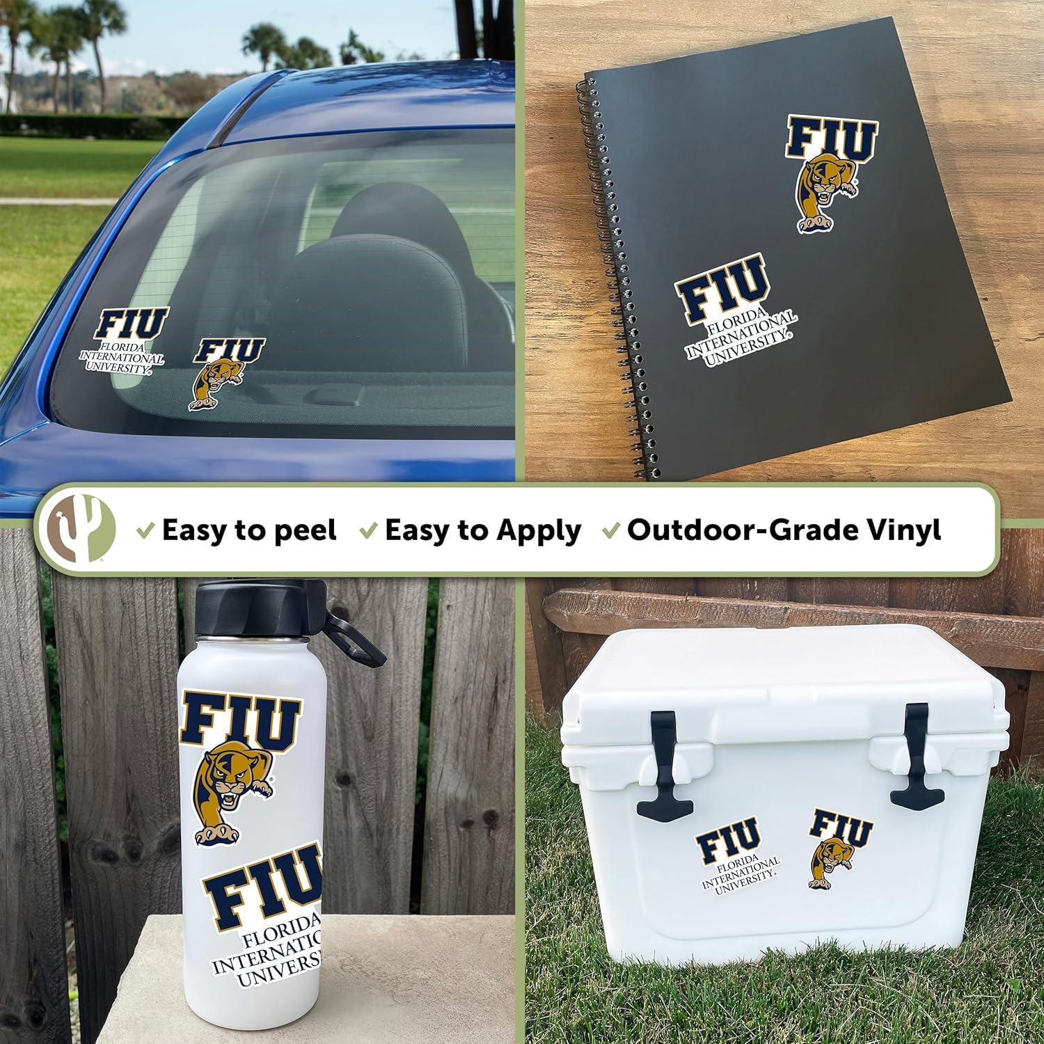 Desert Cactus Florida International University Sticker Panthers FIU Vinyl Decal Laptop Water Bottle Car Scrapbook Sheet (4 Inch Set VB) - Image 2