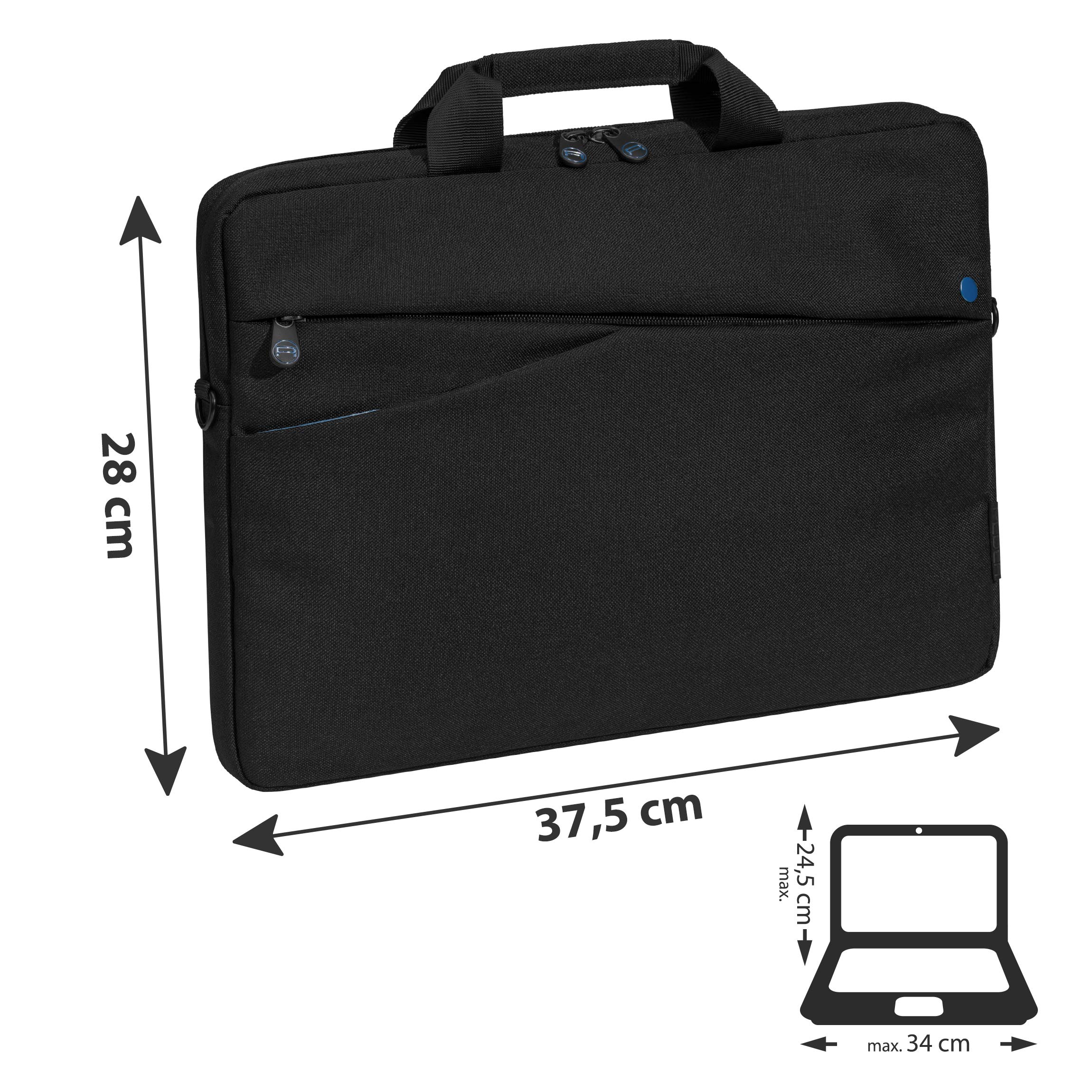 PEDEA Sacoche tendance pour ordinateur portable avec bandoulière et souris sans fil