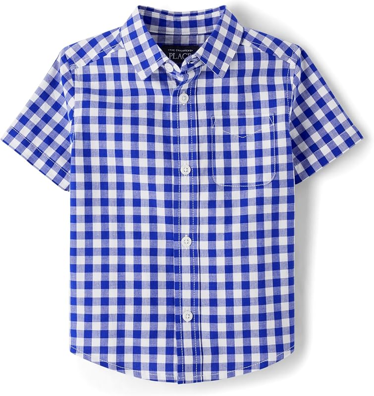 Camisa de popelina con botones de manga corta para bebés y niños pequeños de The Children's Place