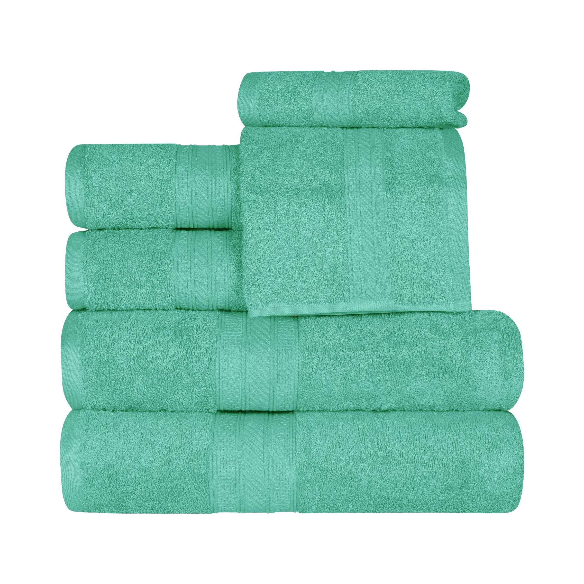 Superior 700 GSM Long Staple 100% Combed Cotton, Durable, Plush and Absorbent 6-Piece Single Ply Towel Set - Rivulet