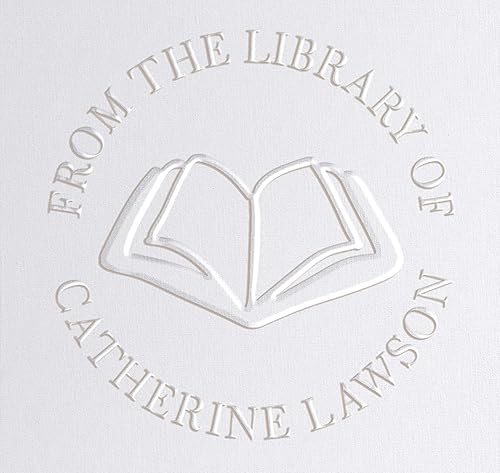Sello estampador para libro de biblioteca, personalizable, 1 5/8 pulgadas (4.13 cm), Libro abierto