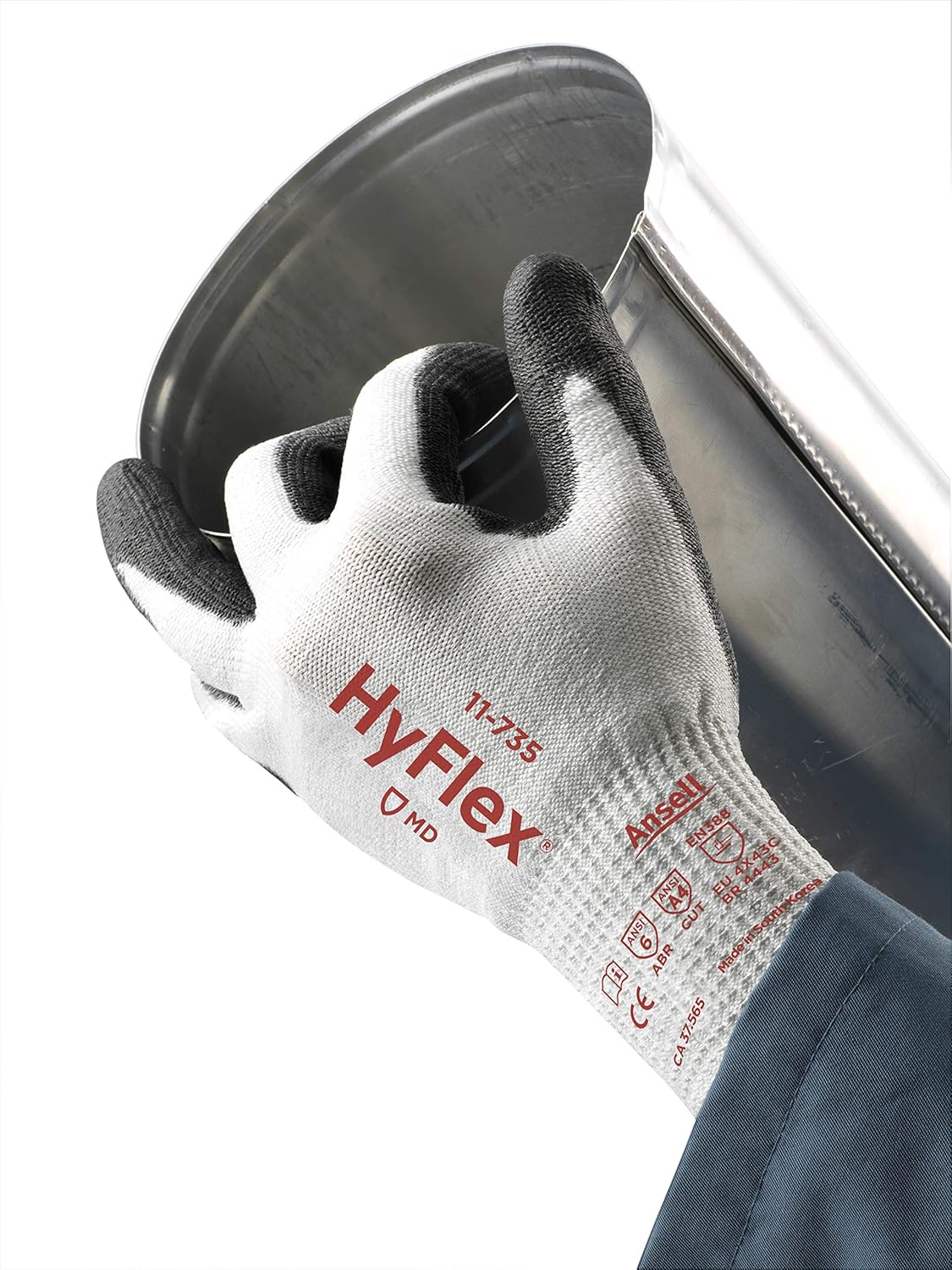 HyFlex 11-735 Cut Protection Gloves -Medium Duty, High Cut Resistance, Size Large (pack of 12)