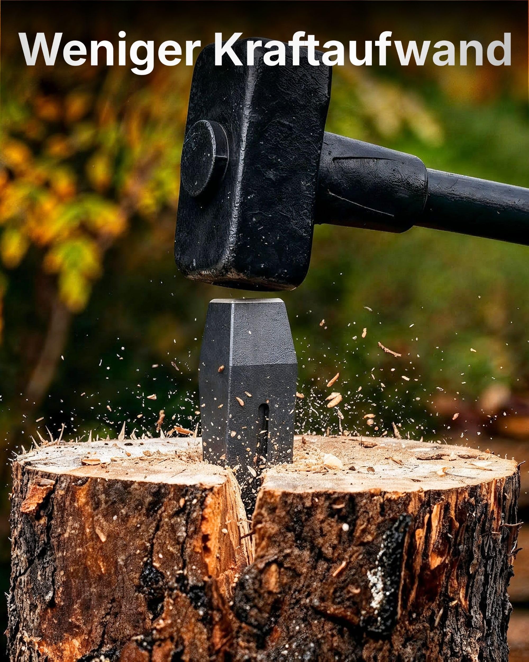 2x Langlebiger Spaltkeil für Holz Spaltkeil Holz spalten - Splitting Wedge Holzspaltkeil Grau - Treibkeil perfekt zum Holz spalten -2Kg