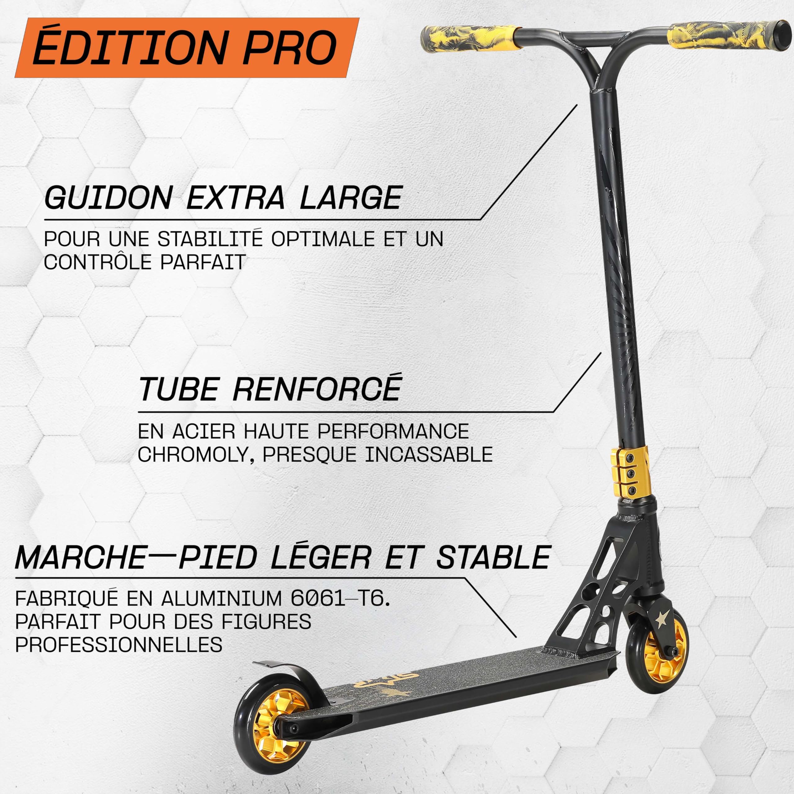 Star Scooter Stunt Scooter Professionnel Trottinette Freestyle Enfant de 8 Ans | Patinette 110mm Aluminium avec HIC pour Professionnels