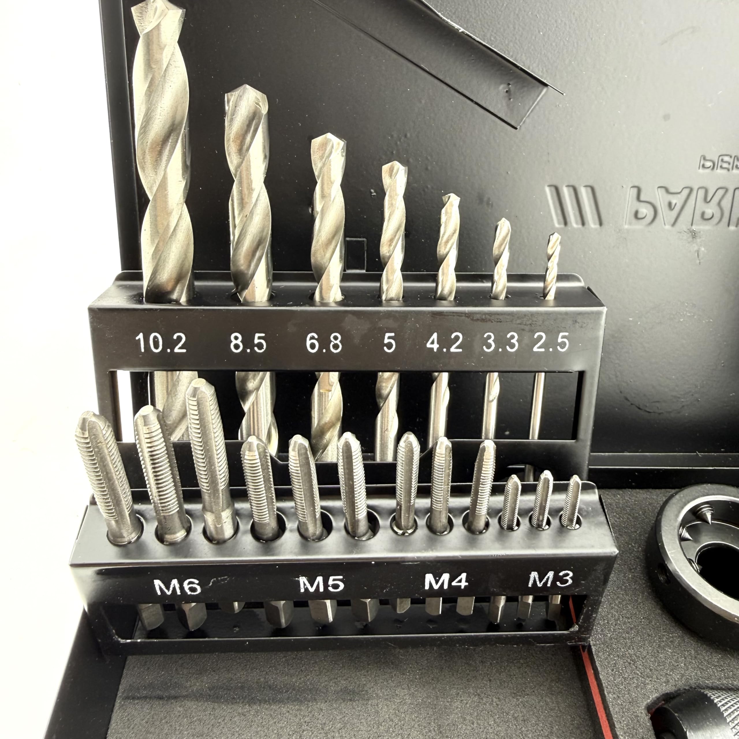 Parkside Performance Gewindebohrer- & Schneideisen-Set 38-teilig – M3–M12 – ISO metrisch – Innen & Außengewinde – HSS Kernlochbohrer – Aufbewahrungsbox
