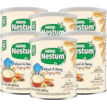 Nestle Nestum Infant Cereal, Wheat & Honey, Made for 12 Months & Up, 10.6 Ounce Canister Pack of 6