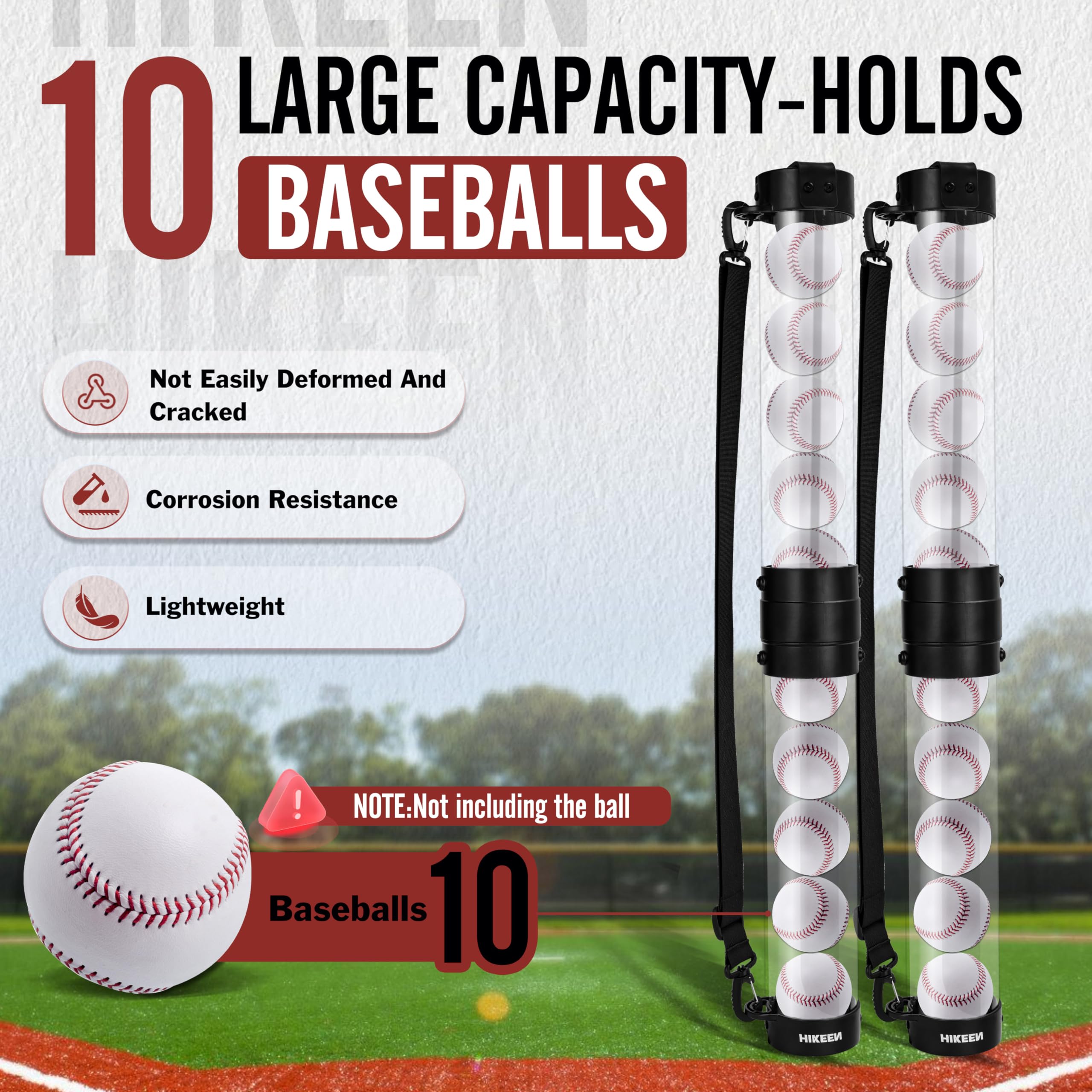 BOOSTEADY Raccogli Baseball Resistente - Contenitore per 10 Baseball, con Spallina - Rapido Raccolto e Riordino - Accessorio per Baseball (Palle Non Incluse)