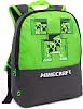 Minecraft Backpack Kids Pixel Creeper Pierced School Bag Grey One Size Sixteen if Grey, One Size, Sixteen If Grey, Taille unique, backpacks