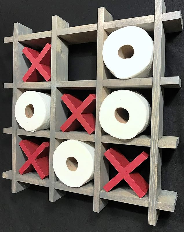 Tic Tac Toe Bathroom Toilet Paper Holder Handcrafted NO