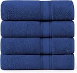 Bath Sheets - 100% Cotton Extra Large Bath Towels, 4 Piece Bath Sheet Set, Zero Twist, Quick Dry, Super Soft Shower Towels, Highly Absorbent Bathroom Towels, Hotel Spa Quality, 35 x 66 inch - Navy