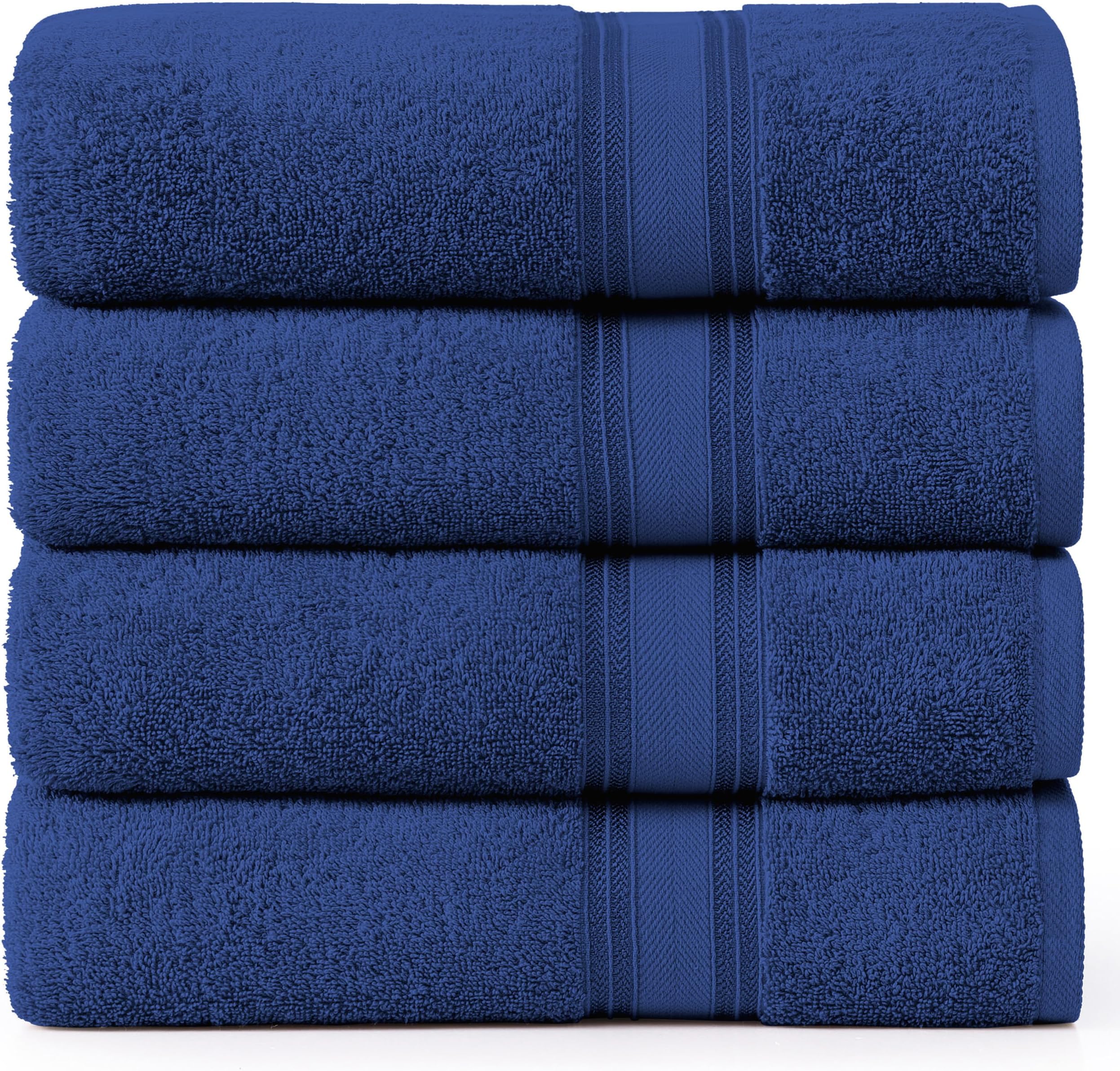 LANE LINEN Bath Sheets - 100% Cotton Extra Large Bath Towels, 4 Piece Bath Sheet Set, Zero Twist, Quick Dry, Soft Shower Towels, Absorbent Bathroom Towels, Hotel Spa Quality, 35 x 66 inch - Navy