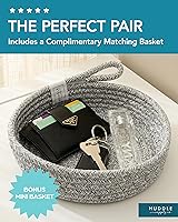 Vista 6 de XXXXL - Cesta lavable de 125 L, extra grande, duradera, suave, cesta de cuerda de algodón tejida con asas para lavandería, sala de estar, Negro