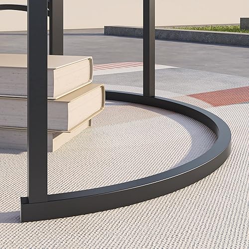 Miniatura 5 de BOFENG Mesas de centro redondas anidadas, juego de 2 mesas auxiliares para sala de estarbalcón, mesas auxiliares industriales apilables, muebles