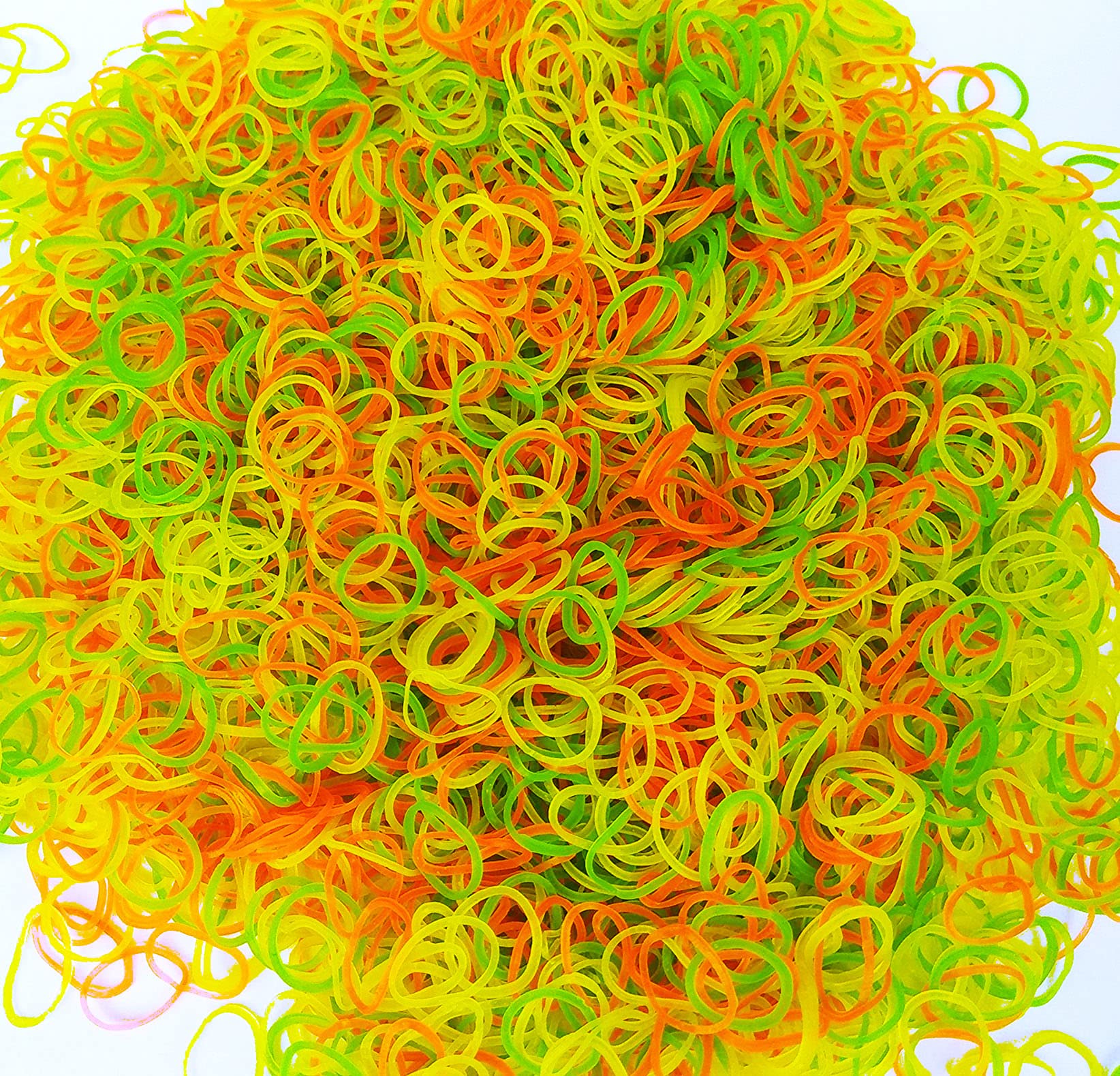 GLUN® Elastic Bands 0.5 Inches Fluorescent Color Rubber Band for School, Home and Office use High-Quality, Durable and Bright Pack 50 Grams