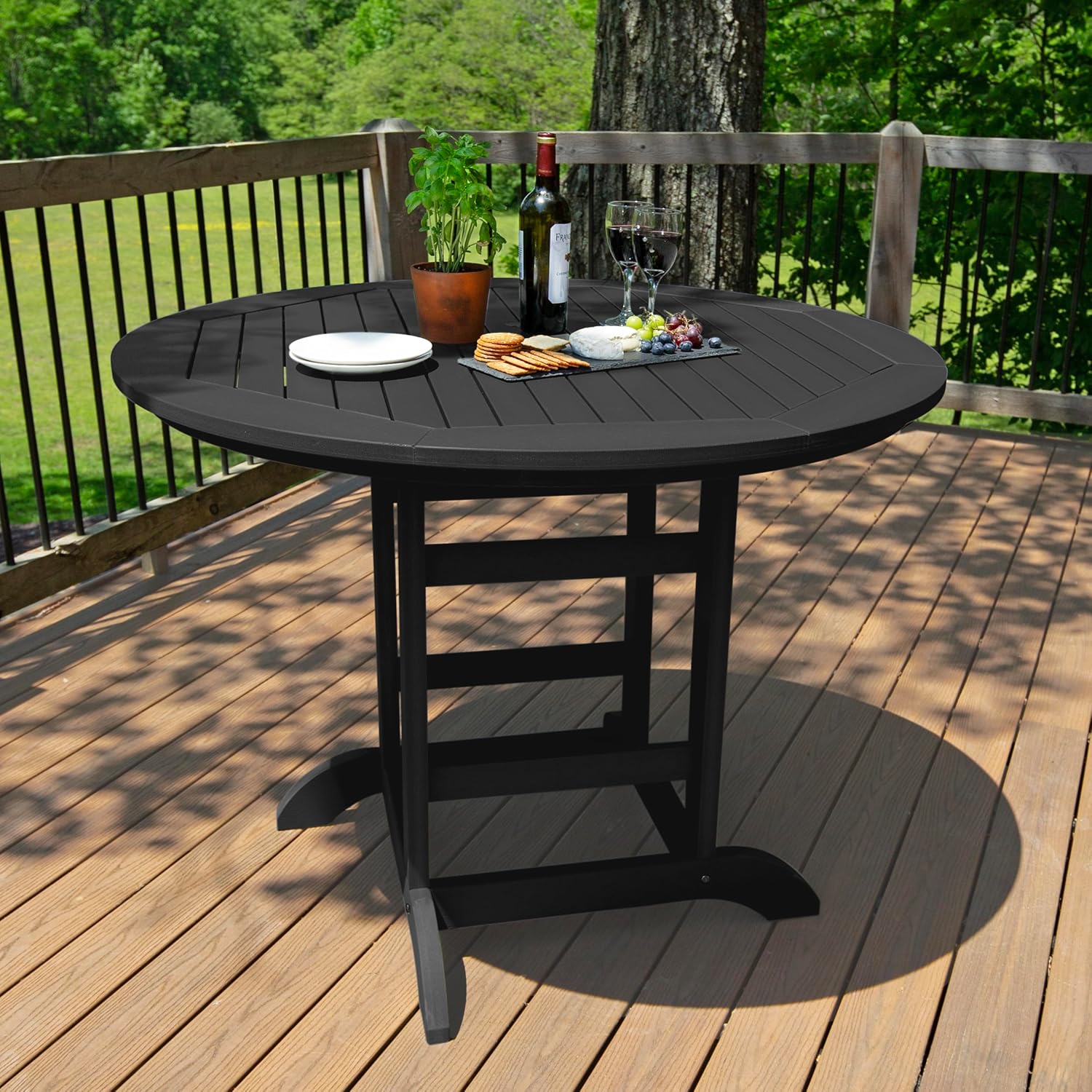 highwood Adirondack 48" Round Counter Height Dining Table, Black