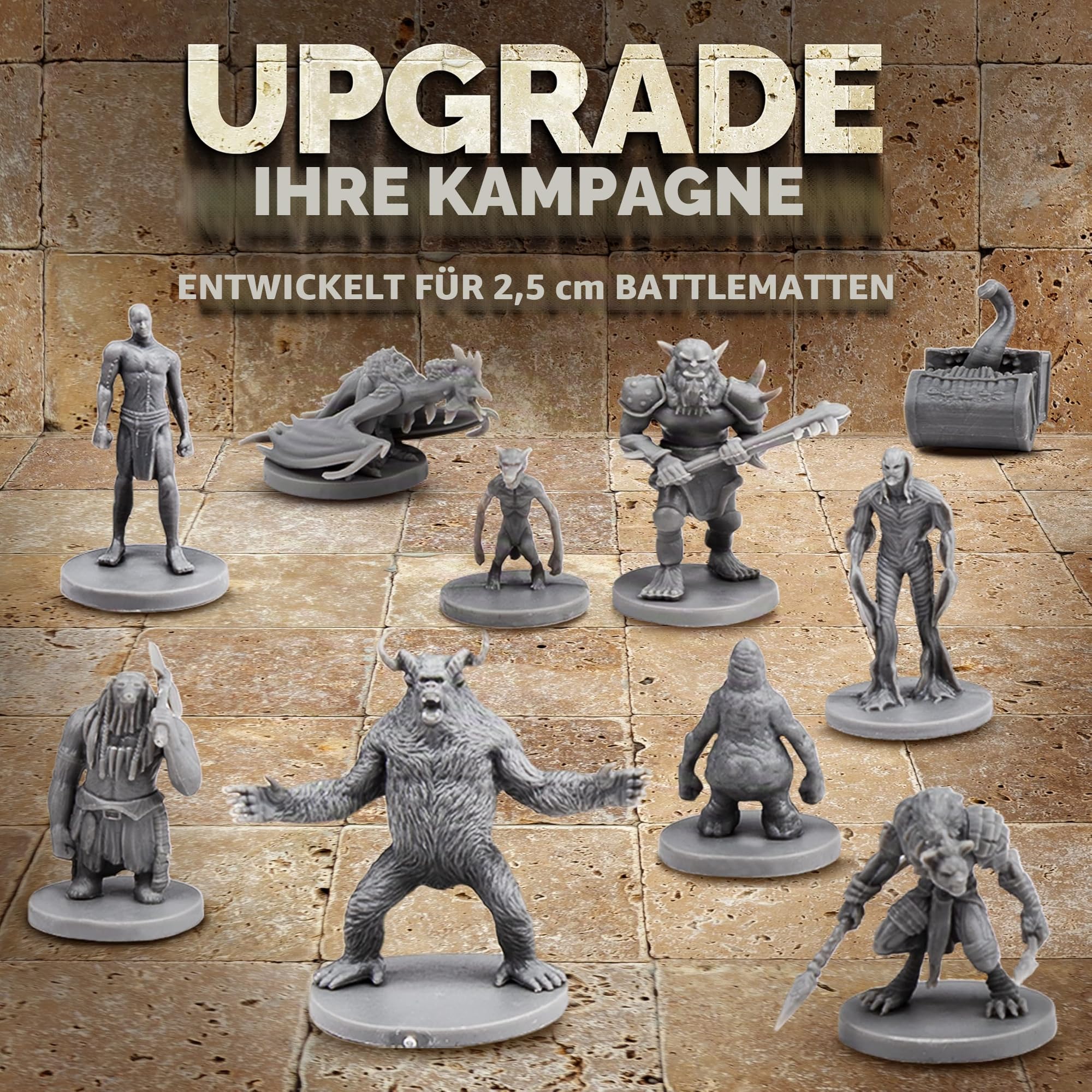 Path Gaming 40 Miniatur-Monster-Fantasy-Tisch-RPG-Figuren für Dungeons and Dragons, Pathfinder-Rollenspiele. 28 mm skalierte Miniaturen, 10 einzigartige Designs, unlackiert, ideal für D&D/DND