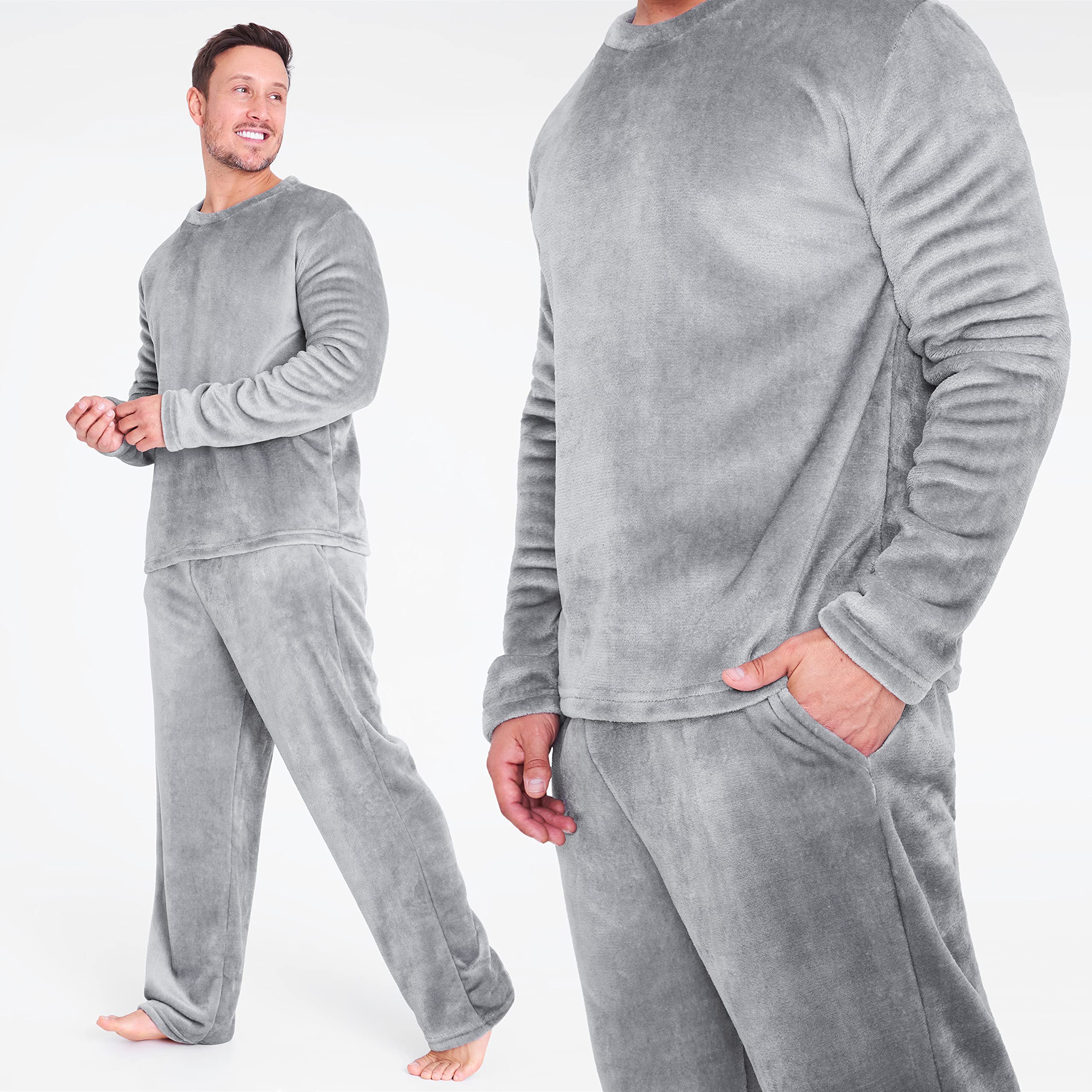 CityComfort Pigiama Uomo Set, 2 Pz Set Pile Abbigliamento da Casa - Regalo Uomo