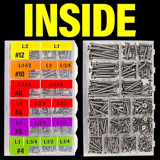 Kit de Tornillos Autorroscantes EEEEE 528 piezas Acero Inoxidable 304 miniatura 3