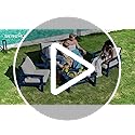 SERWALL 4 Piece HDPE Outdoor Furniture Set, All Weather Outdoor Sofa Couch image 7