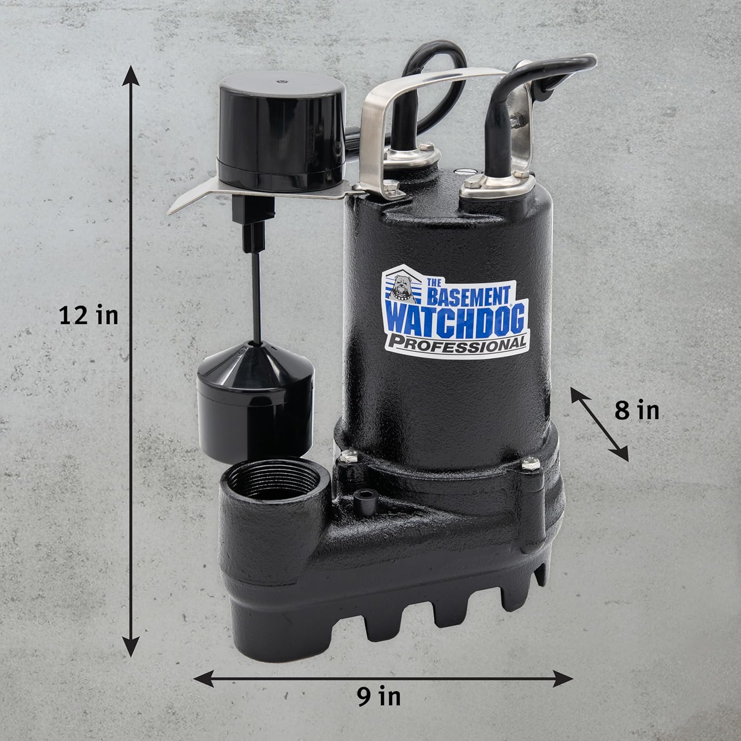The Basement Watchdog Cast-Iron ½ HP Submersible Sump Pump - Up to 4,300 GPH - Vertical Switch (SI-50V)