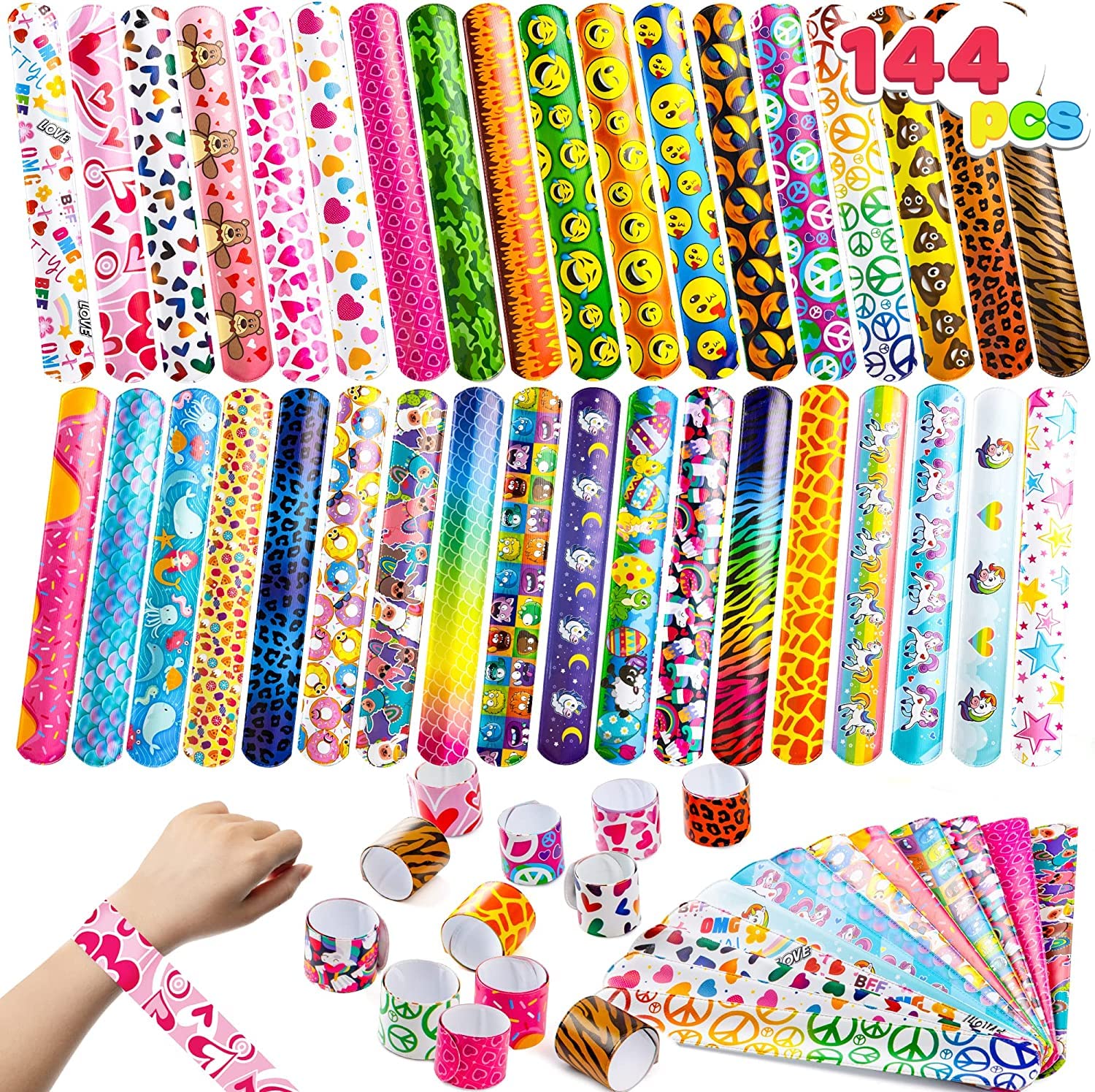 – YLMKDE 72 Pcs Slap Bracelets for Kids Bulk Wristbands with Animals,for kids Party Favors Set,Classroom Prizes Exchanging Gifts,Gifts for Kids Birthday Party Favorsï¼ˆRandowï¼‰